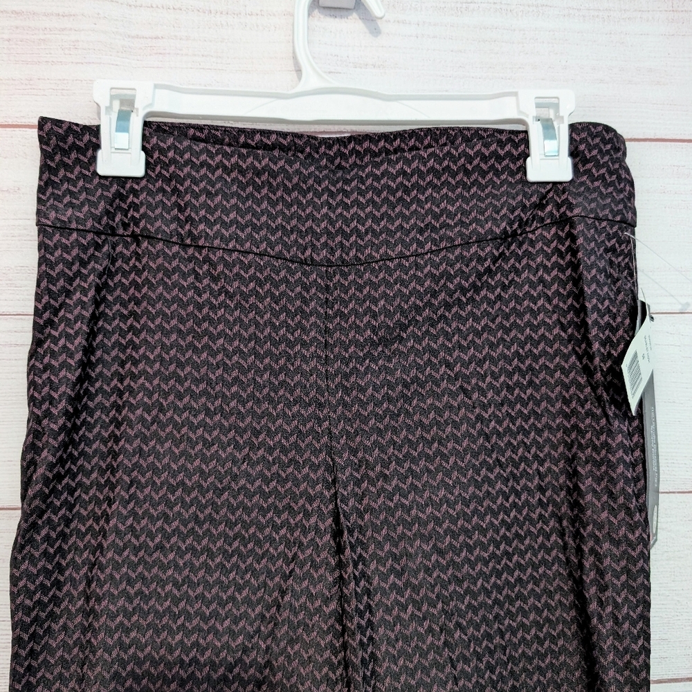 NWT UP made In CANADA Women's Black Patterned Ultimate Slimming Pant Size 8